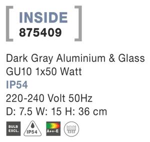 Vonkajšia záhradná lampa Inside 75 tmavo sivé