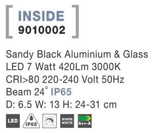 Vonkajšie LED lampa Inside A 65 čierne