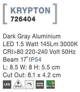 Vonkajšie LED svietidlo Krypton A 85 tmavo sivé