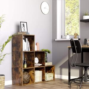 SONGMICS Regál schody hnedý 97 x 97 x 29 cm