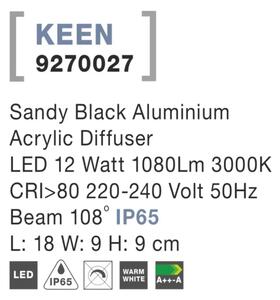 Vonkajšie LED svietidlo Keen 18 čierne