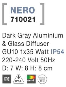 Vonkajšie záhradné svietidlo Nero B 7 tmavo sivé