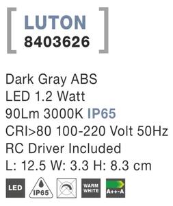 Vonkajšie LED svietidlo Luton B 125 tmavo sivé