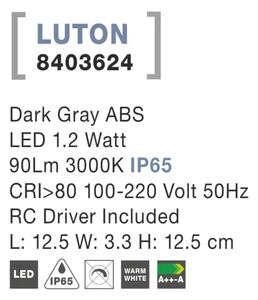 Vonkajšie LED svietidlo Luton A 125 tmavo sivé