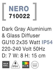 Vonkajšie záhradné svietidlo Nero A 7 tmavo sivé