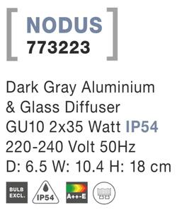 Vonkajšie záhradné svietidlo Nodus B 65 tmavo sivé
