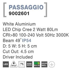 Vonkajšie LED svietidlo Passagio 5 biele
