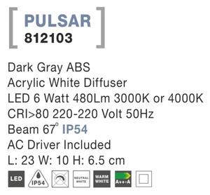 Vonkajšie LED svietidlo Pulsar D 23 tmavo sivé