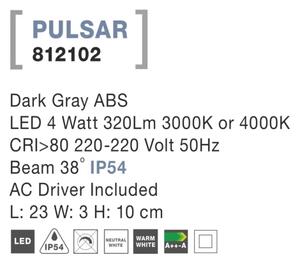 Vonkajšie LED svietidlo Pulsar C 23 tmavo sivé