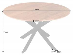 Jedálenský stôl Galaxie 130cm agát kruh 25mm