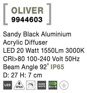 Vonkajšie LED svietidlo Oliver 27 čierne