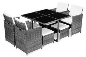 ZÁHRADNÝ SET MARINA 4 x KRESLO + 4 x TABURET + STÔL