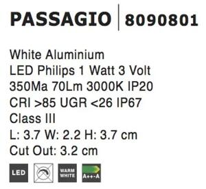 Vonkajšie LED svietidlo Passagio B 37 biele