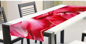 DIMEX | Behúň na stôl Červené okvetné lístky TS 005 | červená | 40 x 140 cm