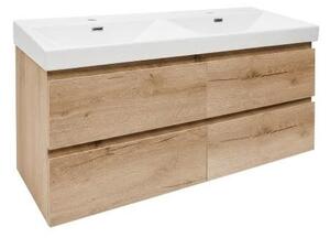 Kúpeľňová skrinka s umývadlom SAT B-Way 119x50x45 cm dub mat BWAY2120OAKU4