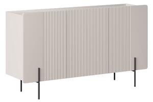 Komoda Malmi 150 cm trojdverová - kašmír / crema bianca / čierne nožičky