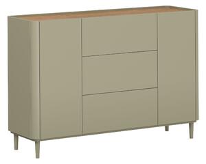 Komoda Elivo 150 cm so zásuvkami na nožičkách - eukalyptus / dub baltic dune