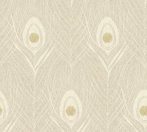 A.S. Création | Vliesová tapeta na stenu Absolutly Chic 36971-7 | 0,53 x 10,05 m | šedá, biela, zlatá