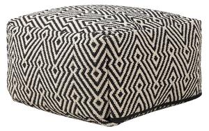 Taburetka čiernobiela bavlna 50 x 30 cm vzor chevron štvorcový tvar s odnímateľným poťahom moderný štýl obývačka spálňa