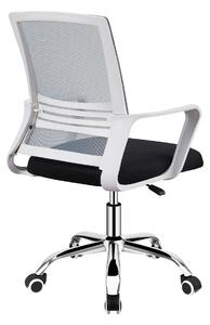 KONDELA Kancelárska stolička, sieťovina sivá/látka čierna/plast biely, APOLO 2 NEW