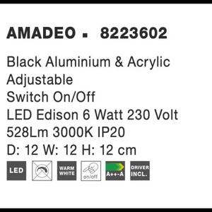 Moderné nástenné svietidlo Amadeo čierne