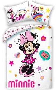 Bavlnené posteľné obliečky Minnie Mouse - Disney - motív Hi & Smile - 100% bavlna - 70 x 90 cm + 140 x 200 cm