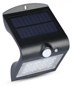 V-TAC Čierne LED solárne svietidlo 1,5W so svetelným a pohybovým senzorom