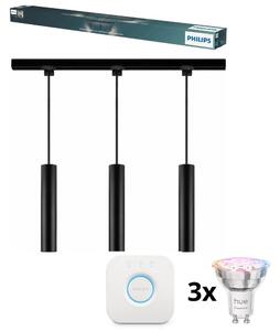 Philips-LED stmievateľný luster na lanku do lišty, systém EASYLINK HUE, 3xGU10/4,7W/230V + Hue bridge