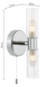 Där Lighting BOL0950 - Kúpeľňové nástenné svietidlo BOLTON 2xG9/5W/230V IP44 chróm