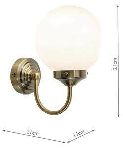 Där Lighting BAR0775 - Kúpeľňové nástenné svietidlo BARCLAY 1xE14/40W/230V IP44 mosadz