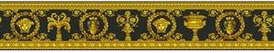 A.S. Création | Vliesová bordúra na stenu Versace 34305-1 | 9 cm x 5 m | čierna, metalická, žltá