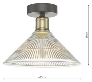 Där Lighting BOY0175 -Stropné svietidlo BOYD 1xE27/60W/230V pr. 25 cm mosadz/číre