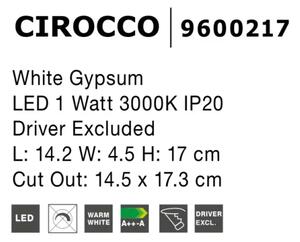 Podhľadové svietidlo Cirocco Top 8 biele