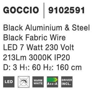 LED luster Goccio čierna