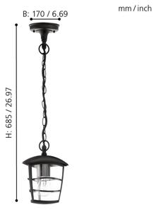 Eglo 93406 - Vonkajší LED luster ALORIA 1xE27/8,5W/230V IP44