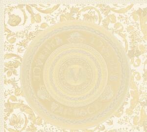 A.S. Création | Vliesová tapeta na stenu VERSACE 38705-3 | 0,70 x 10,05 m | krémová, metalická
