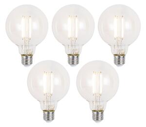 Sada 5 inteligentných stmievateľných LED žiaroviek E27 G95 číra 7W 806 lm 2700-6500K Zigbee