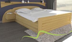 TEXPOL Manželská masívna posteľ PETRA s rovným čelom pri nohách Veľkosť: 200 x 160 cm, Materiál: Buk, Morenie: prírodné