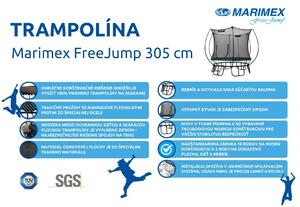 Marimex | Trampolína Marimex FreeJump 305 cm + ochranná sieť + schodíky + kotviaca sada ZADARMO | 19000108