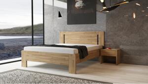 TEXPOL Manželská masívna posteľ LÍVIA - vertikálne čelo Veľkosť: 200 x 140 cm, Materiál: Buk, Morenie: prírodné