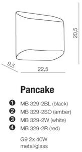 Retro nástenné svietidlo Pancake červené