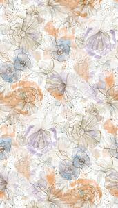 A.S. Création | Vliesová tapeta na stenu Aquarell Dreams 39694-2 | 0,53 x 8,8 m | krémová, hnedá, fialová, modrá, oranžová, viacfarebná
