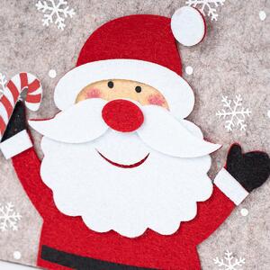 Vianočný plstený košík Santa, 18 x 8 x 18 cm