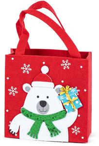Vianočný plstený košík Medveď, 18 x 8 x 18 cm