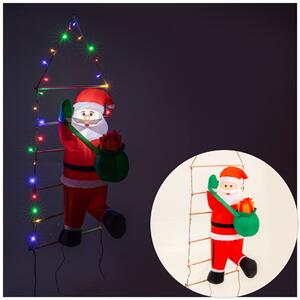 Nafukovací Santa Claus na rebríku 150 cm s LED osvetlením