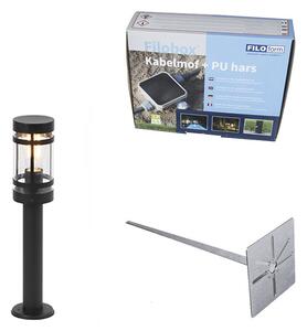 Moderné vonkajšie svietidlo čierne 50 cm IP44 - Lesk