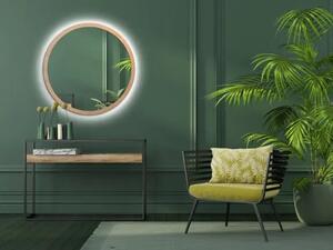 Zrkadlo Scandi Bold LED Wood o 95 cm