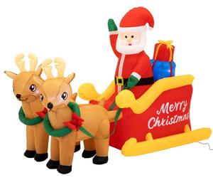 Nafukovací Santa Claus na saniach so sobmi 212 cm