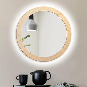Zrkadlo Scandi Bold LED Wood o 90 cm