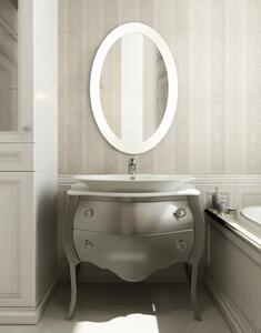 Zrkadlo Balde Oval biele 70 x 110 cm